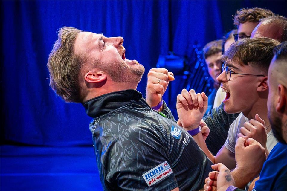 Bejubelt das WM-Ticket: Arno Merk.Sebastian Doppstadt/PDC Europe/dpa