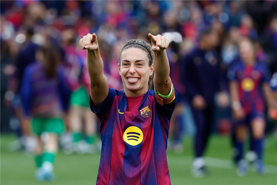 Bejubelt den Finaleinzug: Barcelonas Kapitänin Alexia Putellas. Joan Monfort/AP/dpa