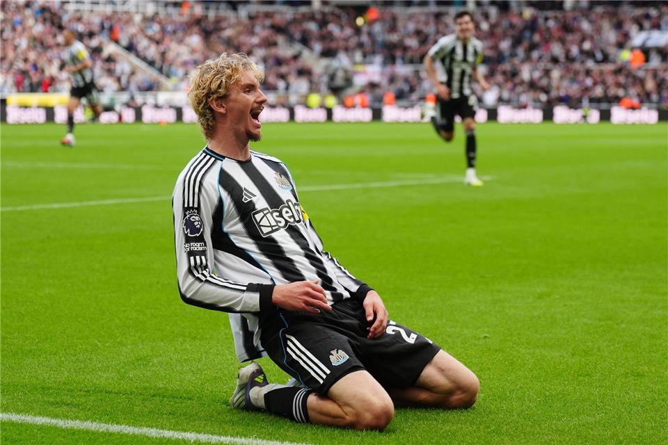 Bejubelt seinen ersten Treffer in der Premier League: Nick Woltemade.Owen Humphreys/PA Wire/dpa