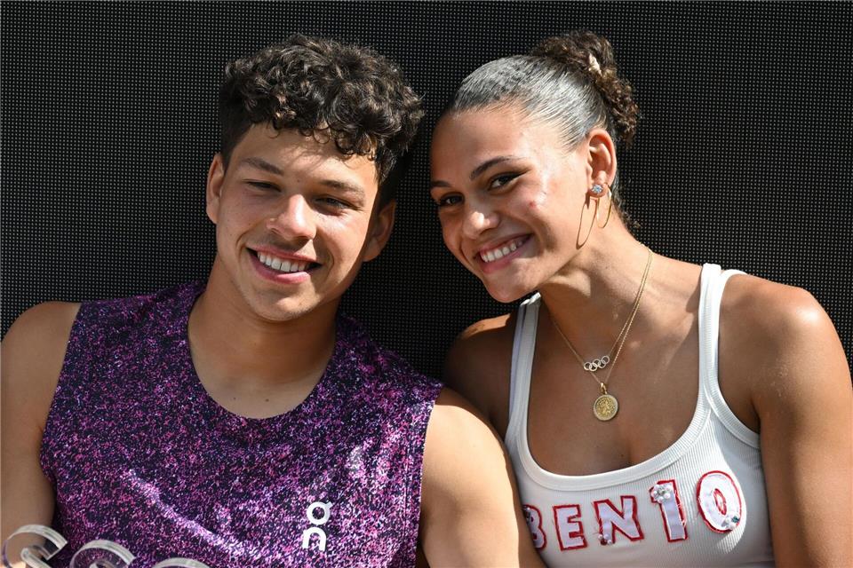 Ben Shelton feierte in Stuttgart in der Wimbledon-Vorbereitung den Titel mit Freundin Trinity Rodman. (Archivbild)Marijan Murat/dpa