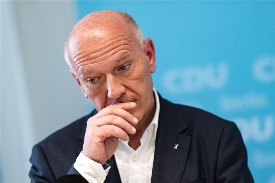 Berlins Regierender Bürgermeister Kai Wegner (CDU) hat seinen Rückzug von der Spitzenkandidatur erklärt. Fabian Sommer/dpa