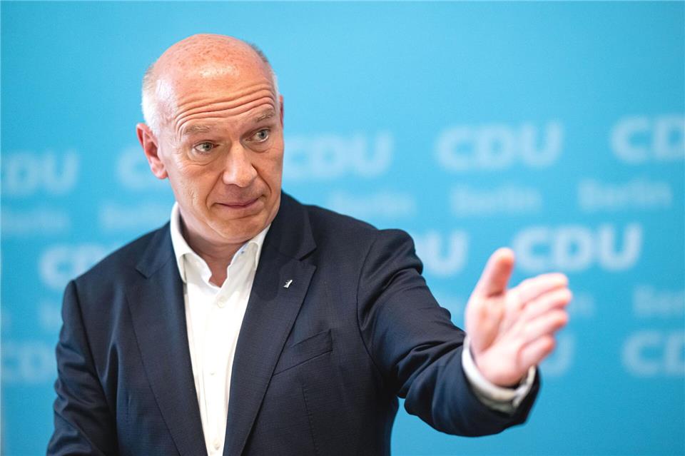Berlins Regierender Bürgermeister Kai Wegner ist nicht mehr CDU-Spitzenkandidat für die Abgeordnetenhauswahl.  Fabian Sommer/dpa