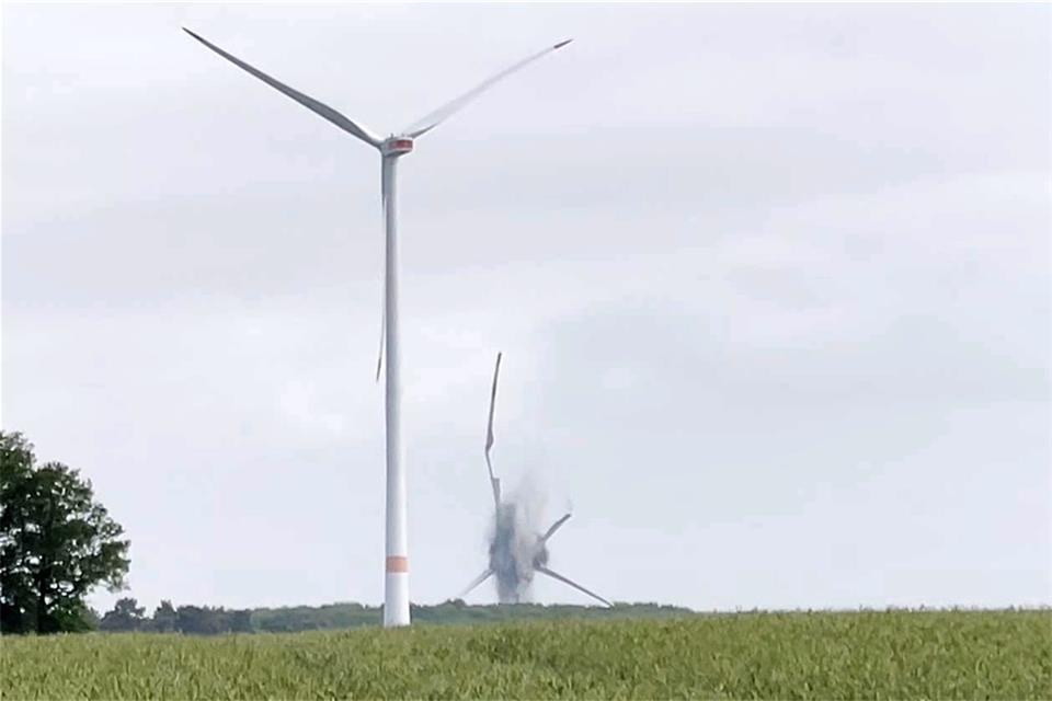 Windrad in der Hohen Mark wurde gesprengt 