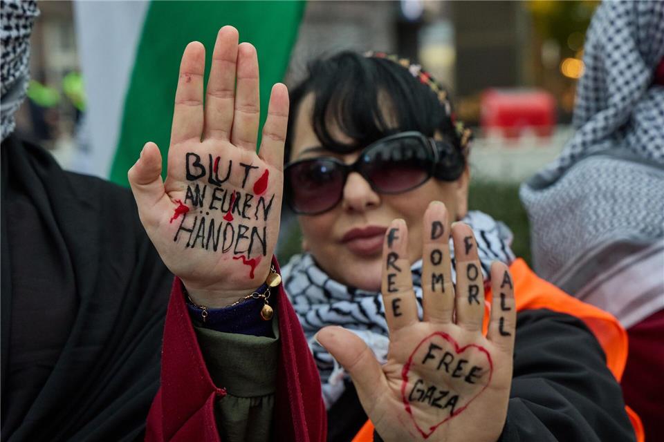 Bis zu 20.000 Teilnehmer hatten die Veranstalter bei der Demonstration gegen die Unterdrückung von Völkern im Nahen Osten und in Afrika erwartet. Tatsächlich gekommen waren etwa 2.000.Georg Wendt/dpa