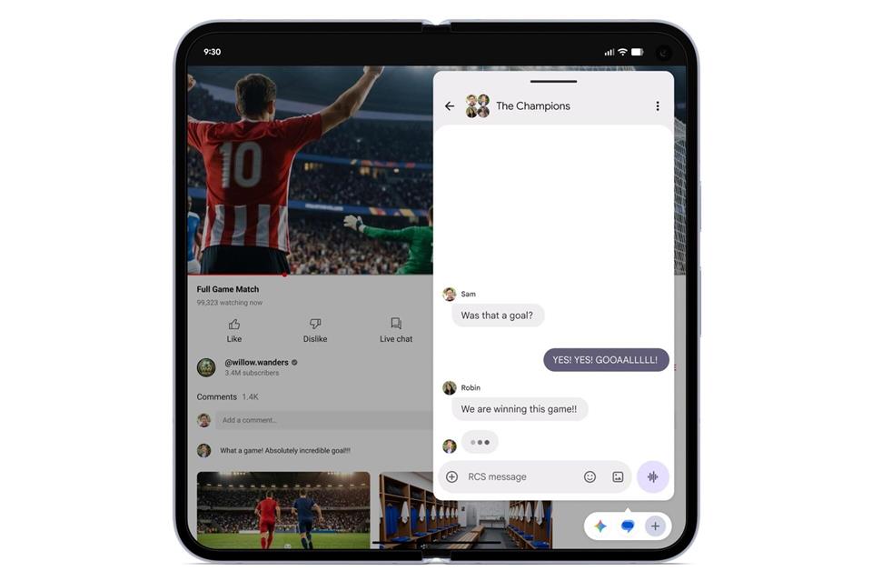 Bis zu fünf Apps gleichzeitig im Blick: Die „Bubbles“ lassen sich frei platzieren – praktisch, wenn man zwischen Chat, Kalender und Browser pendelt.Google/dpa-tmn