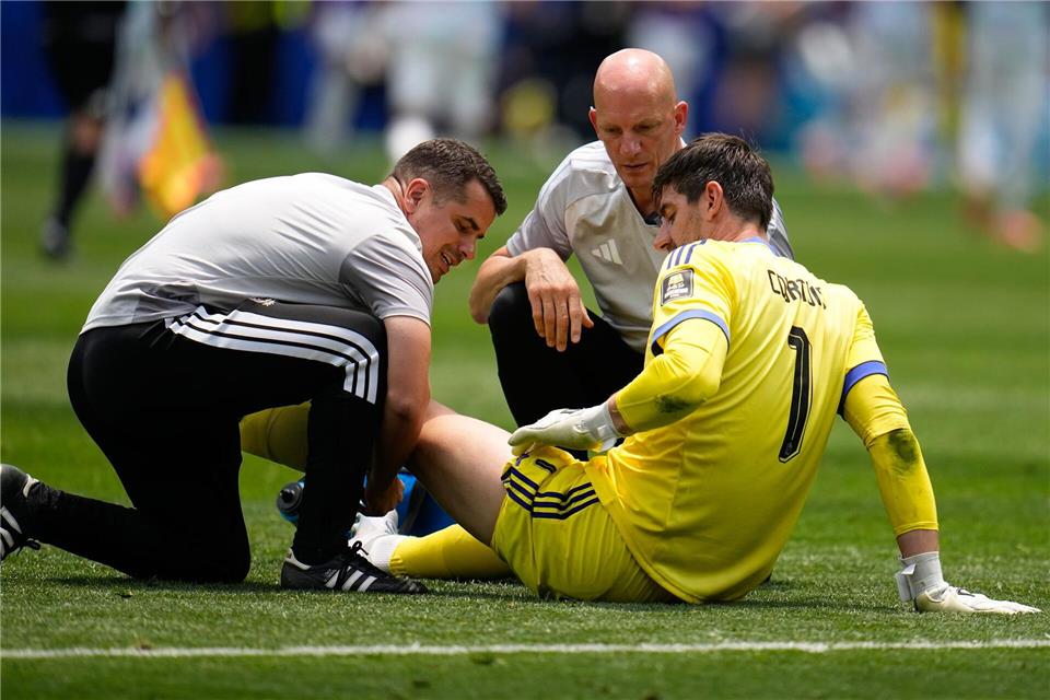 Bitte Verletzung für Belgien: Thibaut Courtois. Gregory Bull/AP/dpa