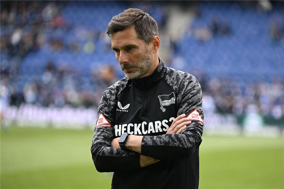 Bitter enttäuscht: Hertha-Trainer Stefan Leitl.Carmen Jaspersen/dpa