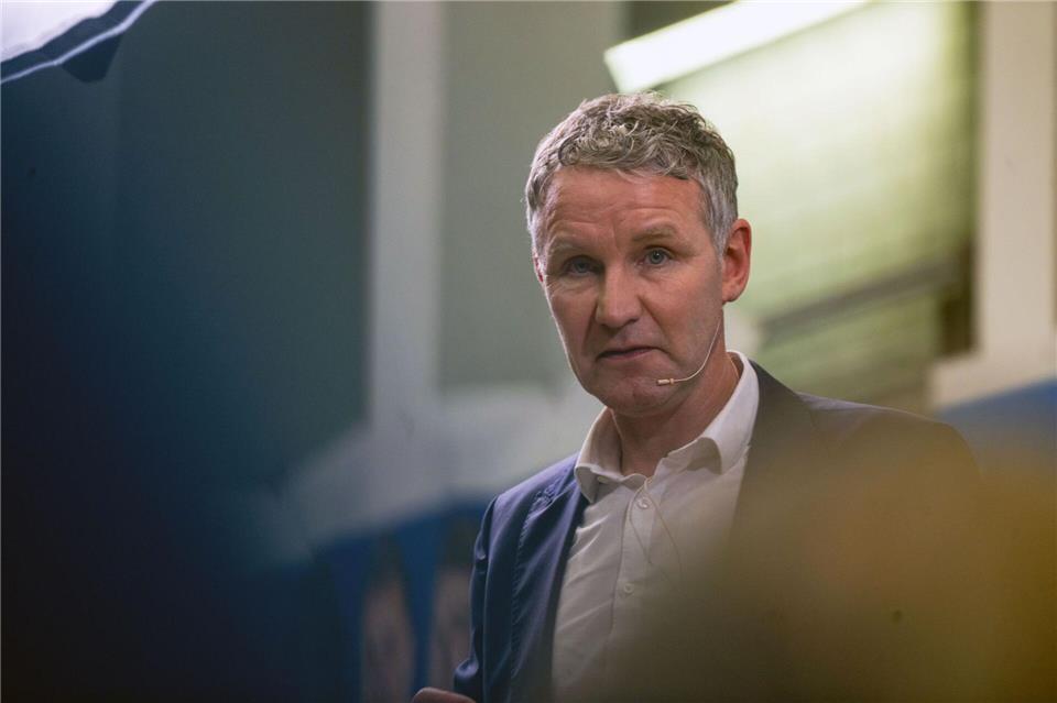 Björn Höcke (AfD) spricht im Landkreis Bayreuth. Pia Bayer/dpa