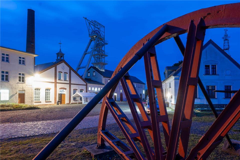 Blick auf das Lehrbergwerk „Reiche Zeche“ der Bergakademie Freiberg. Es findet sich im neuen Minecraft-basierten Onlinespiel „Countdown Freiberg“ wieder. (Archivbild)Hendrik Schmidt/dpa