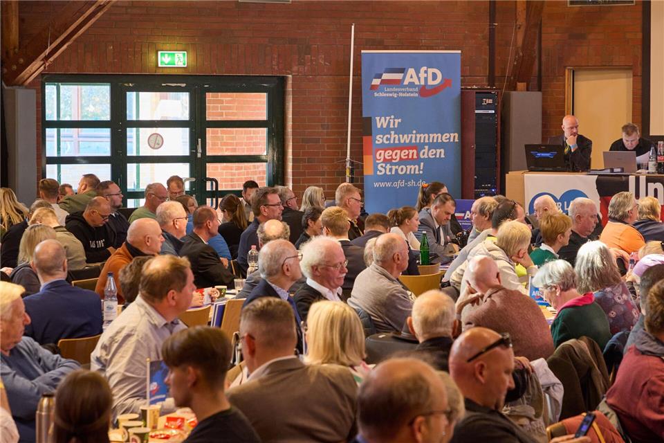 Blick in den Saal beim Landesparteitag AfD Schleswig-Holstein im Bürgerhaus.Georg Wendt/dpa