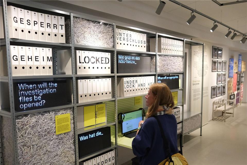 Blick in die Ausstellung im Chemnitzer Dokumentationszentrum zum NSU-KomplexSebastian Willnow/dpa