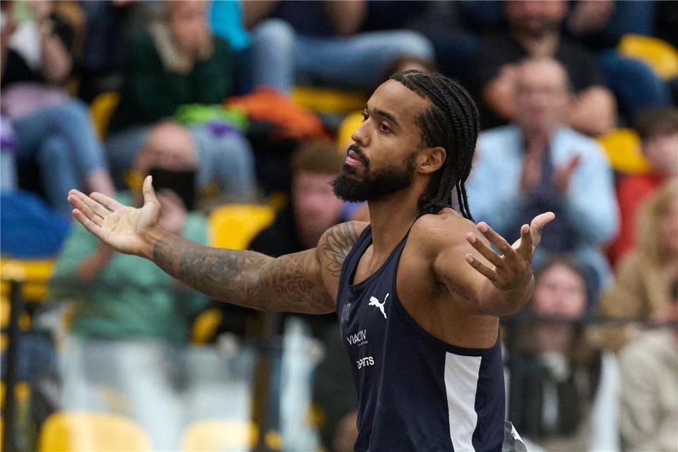 Bo Kanda Lita Baehre genügte ein gültiger Versuch für den Stabhochsprung-Titel.Bernd Thissen/dpa