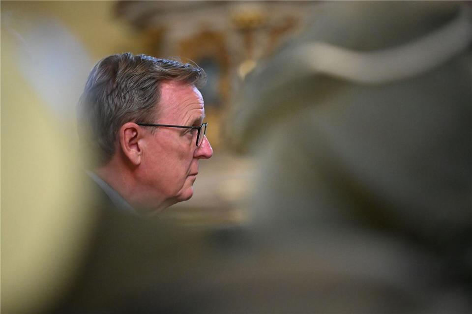 Bodo Ramelow kam zum Friedensgebet. Katharina Kausche/dpa