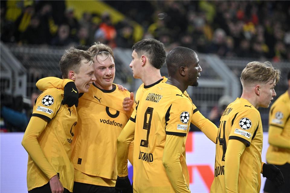 Borussia Dortmund darf auf den Einzug ins Achtelfinale der Champions League hoffen.Bernd Thissen/dpa