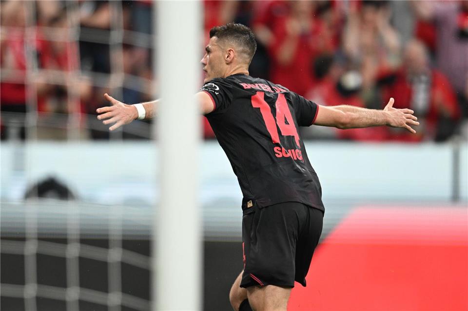 Brachte Bayer in Führung: Torjäger Patrik Schick.Fabian Strauch/dpa