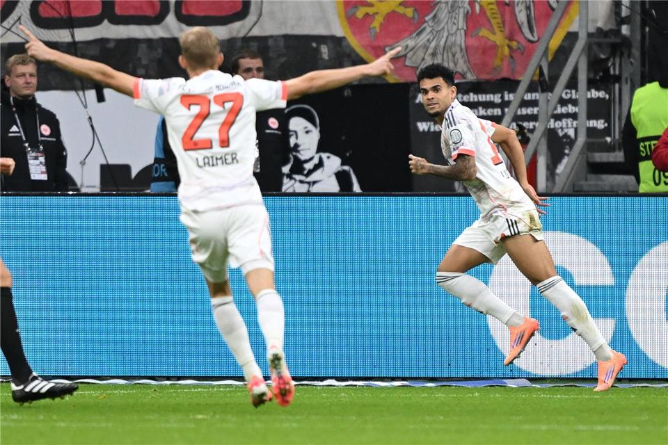 Brachte den FC Bayern früh auf die Siegerstraße: Luis Díaz (r).Arne Dedert/dpa