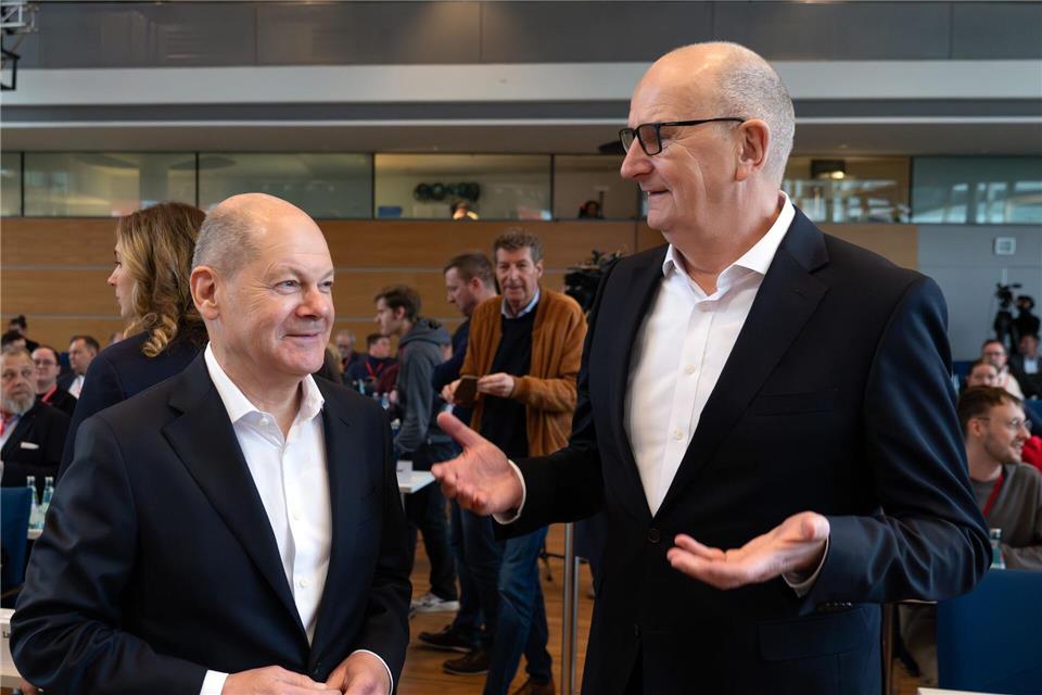 Brandenburgs SPD-Ministerpräsident Dietmar Woidke gibt dem Kanzlerkandidaten Scholz Rückenwind für die Bundestagswahl.Soeren Stache/dpa