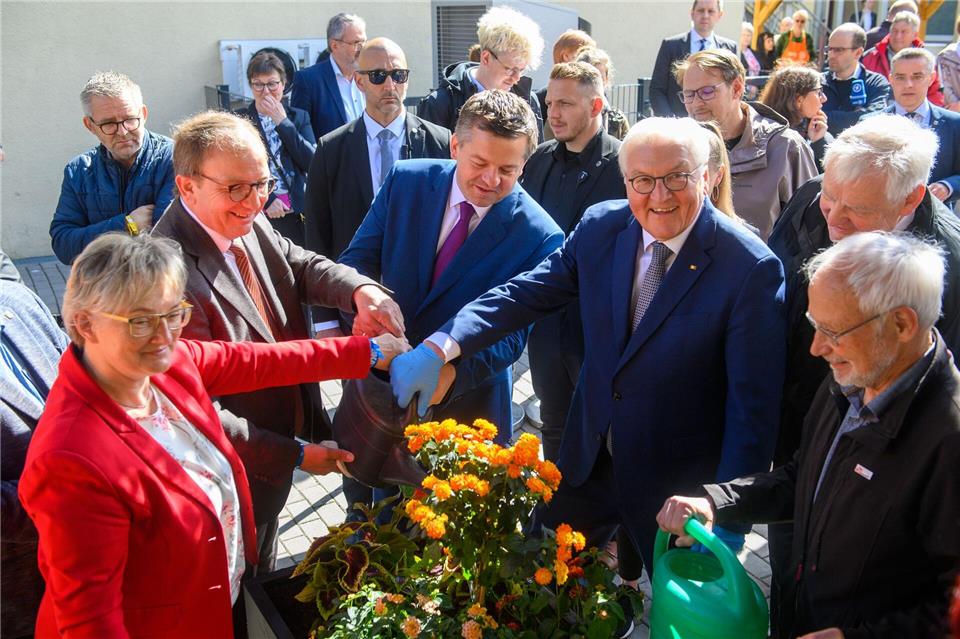 Bundespräsident Frank-Walter Steinmeier ist in Bernburg zu Besuch.Klaus-Dietmar Gabbert/dpa