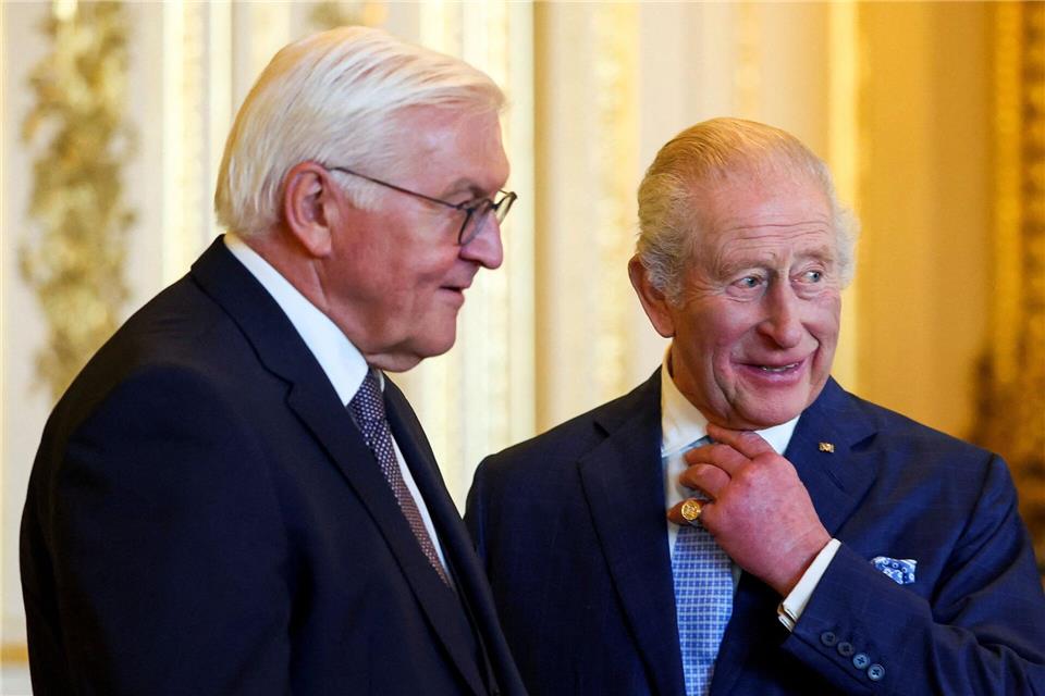 Bundespräsident Frank-Walter Steinmeier und König Charles III. in Schloss Windsor.Hannah Mckay/PA Wire/dpa