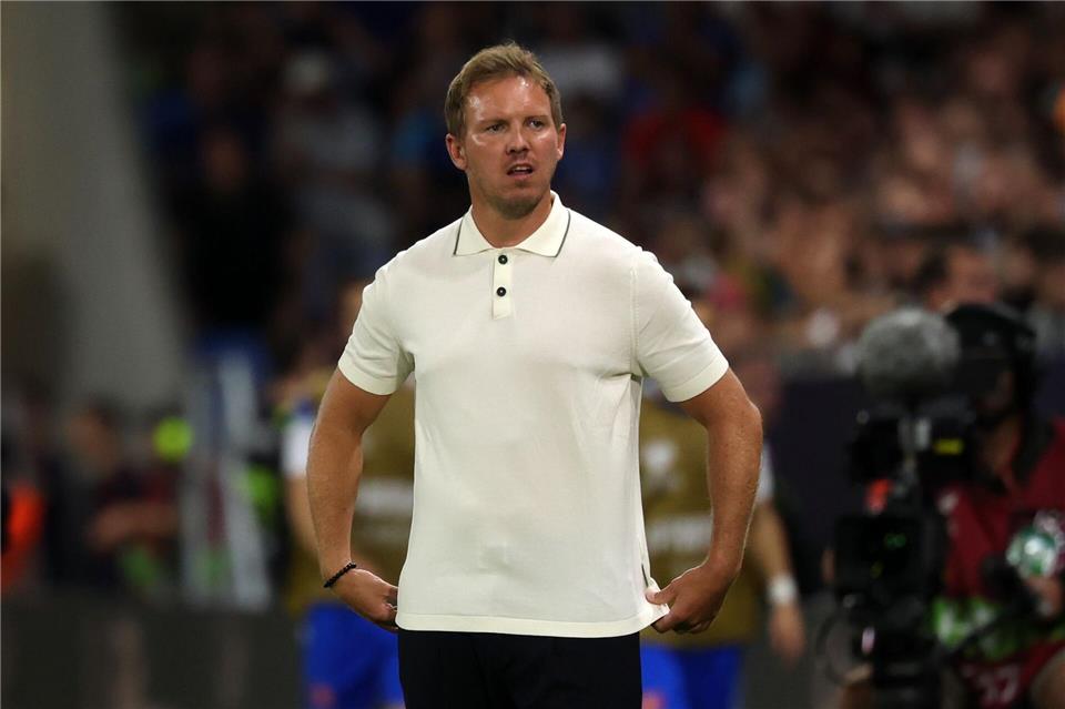 Bundestrainer Julian Nagelsmann ist verärgert über die Leistung der Nationalmannschaft.Christian Charisius/dpa