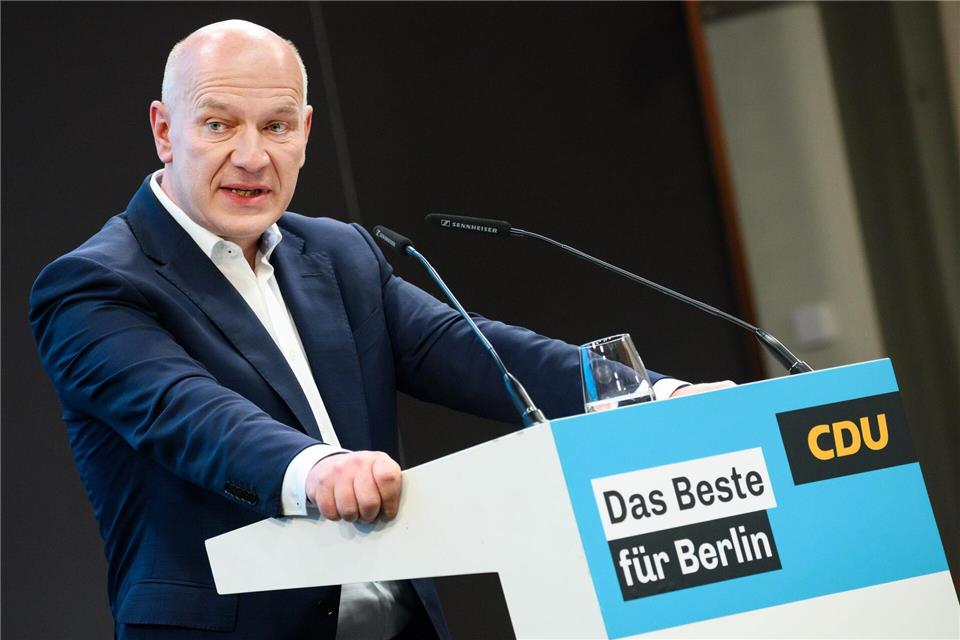 CDU-Amtsinhaber Kai Wegner: Um seinen Posten konkurrieren SPD und Linke. Bernd von Jutrczenka/dpa