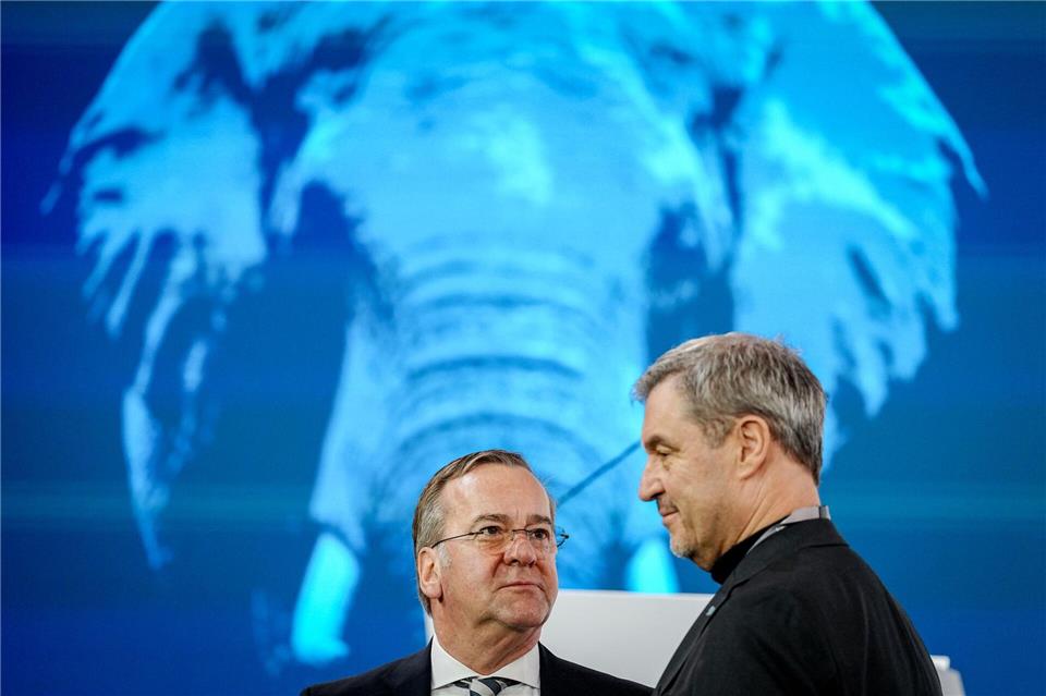 CSU-Chef Markus Söder und Verteidigungsminister Boris Pistorius (SPD) im Februar bei der Münchner Sicherheitskonferenz. (Archivbild) Kay Nietfeld/dpa