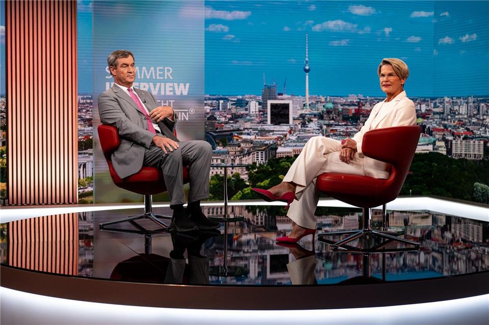 CSU-Chef Söder gab der ARD ein Sommerinterview.Fabian Sommer/dpa