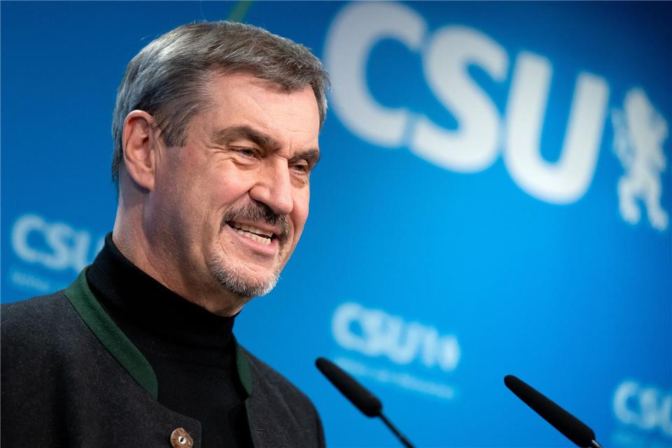 CSU-Chef Söder sieht seine Partei als Bollwerk gegen die AfD. Die Brandmauer soll auch nach der Wahl gelten. Sven Hoppe/dpa