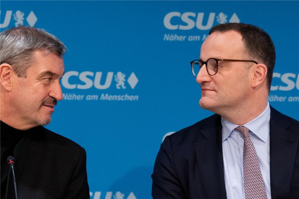 CSU-Chef Söder und Unionsfraktionschef Spahn verbindet seit Jahren eine gute Beziehung. (Archivbild)Sven Hoppe/dpa