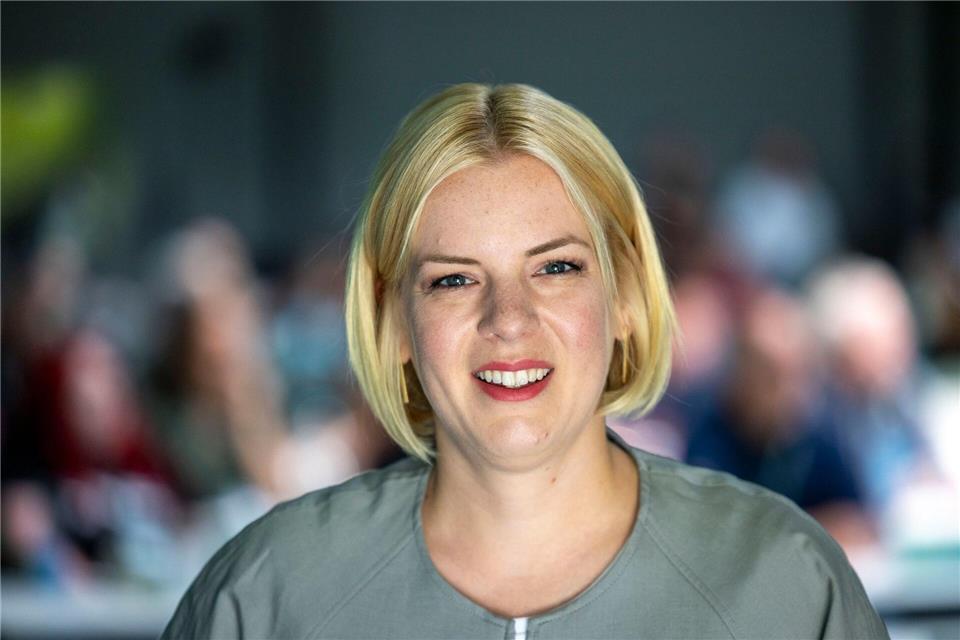 Carolin Cloos aus dem Kreisverband Worms erzielte ein Ergebnis von 72,28 Prozent der abgegebenen Stimmen bei der Wahl zur Grünen-Spitze. Helmut Fricke/dpa