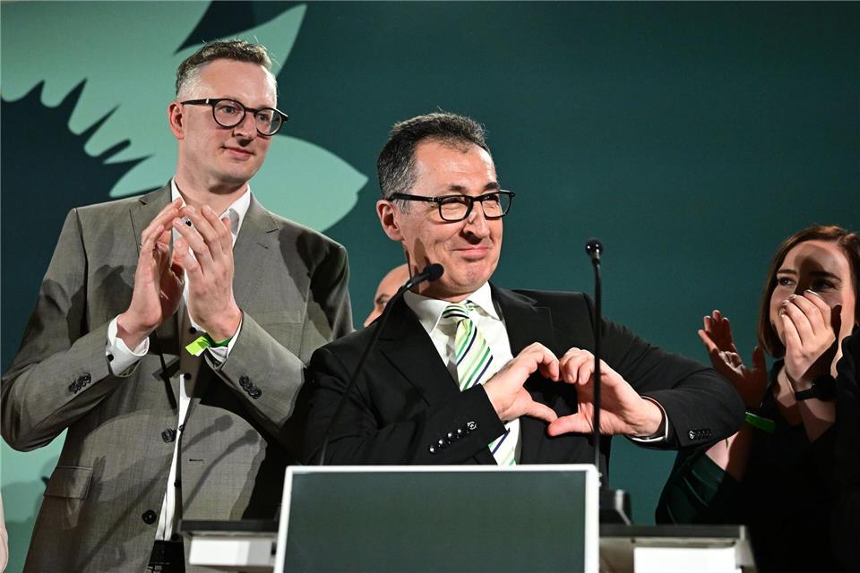 Cem Özdemir führt mit seiner Partei laut den ersten Hochrechnungen.Bernd Weißbrod/dpa