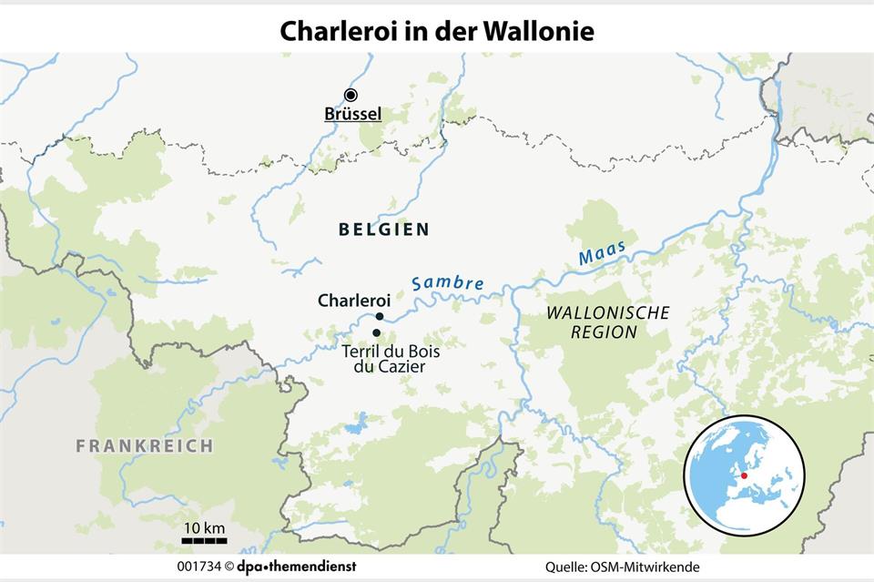 Charleroi liegt im belgischen Landesteil Wallonie, rund 70 Kilometer von Brüssel entfernt.dpa-infografik/dpa-tmn