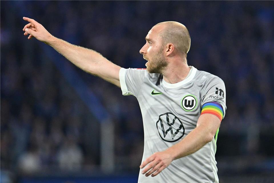 Christian Eriksen im Trikot des VfL Wolfsburg.Swen Pförtner/dpa