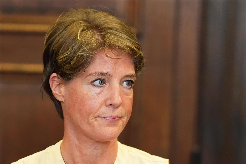 Christina Block bestreitet, die Entführung ihrer beiden jüngsten Kinder aus der Obhut des Vaters in Auftrag gegeben zu haben. (Archivbild)Marcus Brandt/dpa Pool/dpa