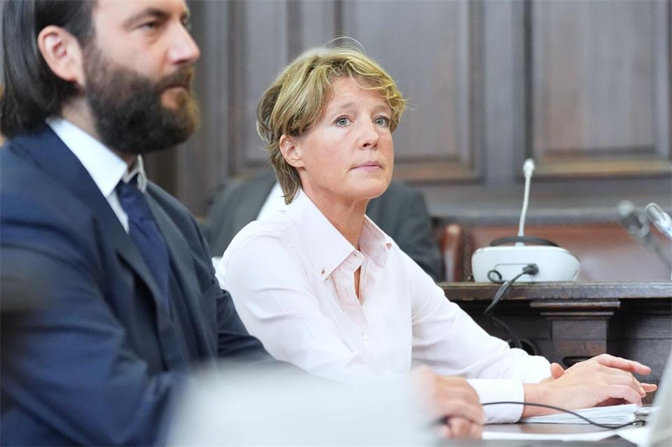 Christina Block bestreitet die Vorwürfe der Anklage.Marcus Brandt/dpa Pool/dpa