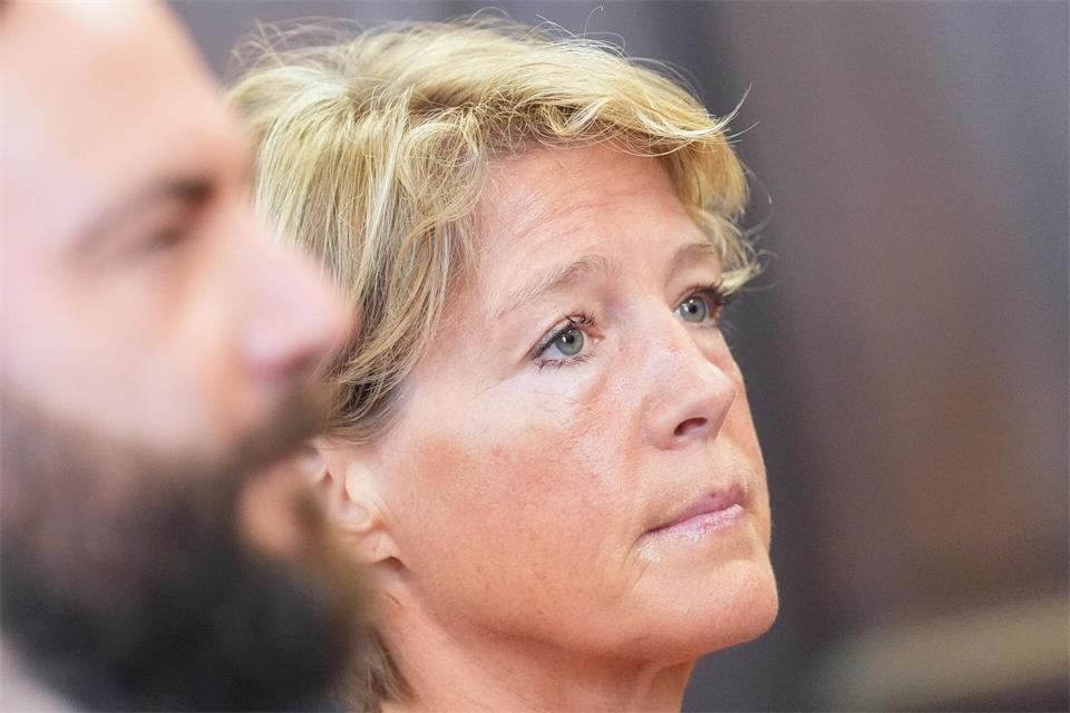Christina Block bestreitet die Vorwürfe der Anklage.Marcus Brandt/dpa Pool/dpa