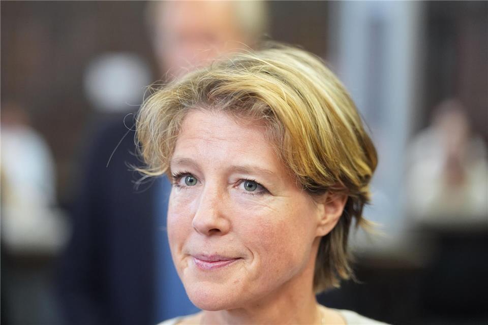 Christina Block ist angeklagt, den Auftrag zur Entführung ihrer Kinder gegeben zu haben.Marcus Brandt/Pool dpa/dpa