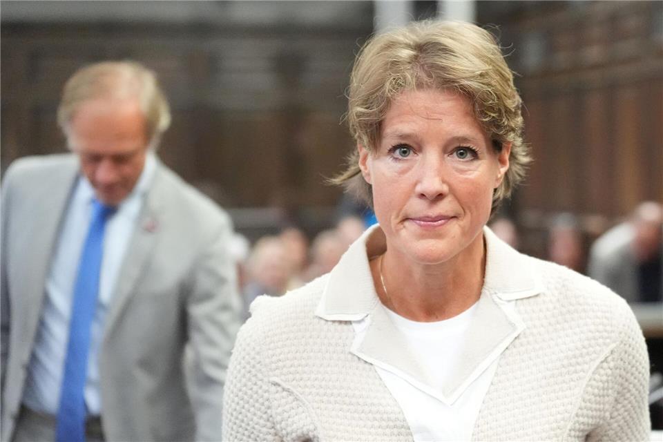 Christina Block ist in dem Prozess eine von sieben Angeklagten.Marcus Brandt/dpa Pool/dpa