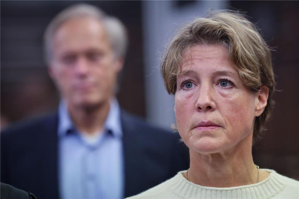 Christina Block richtet über die Medien eine Botschaft an ihre Kinder.Christian Charisius/dpa/Pool/dpa