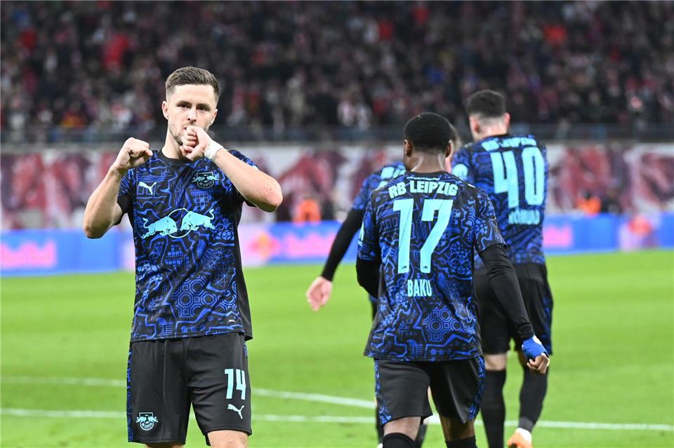 Christoph Baumgartner jubelt nach seinem ersten Tor.David Hammersen/dpa