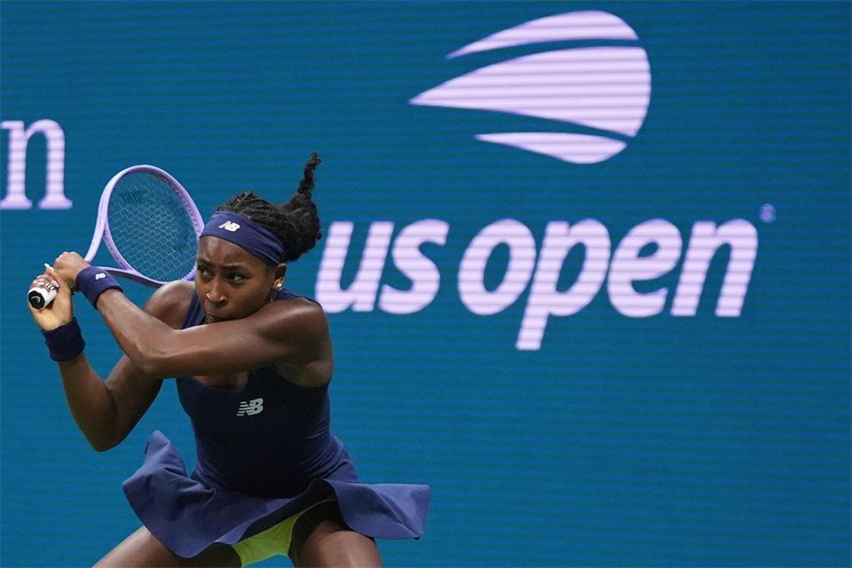 Coco Gauff erreicht das Viertelfinale bei den US Open.Frank Franklin II/AP/dpa