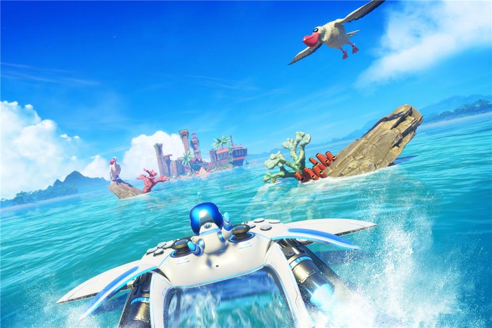 Controller als Zweit-Raumschiff in „Astro Bot“.Sony Interactive Entertainment/dpa-tmn