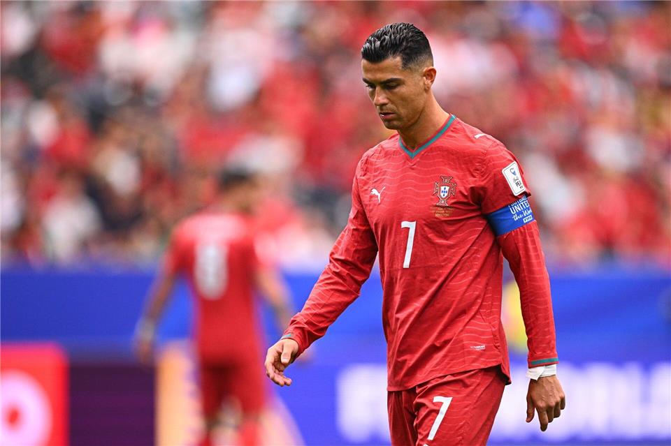 Cristiano Ronaldo kam mit Portugal nur zu einem Remis gegen die Demokratische Republik Kongo.Tom Weller/dpa