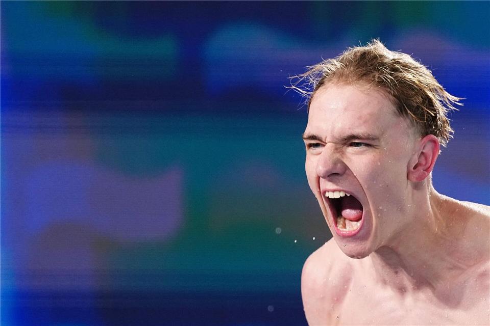 Da bricht die Freude aus Johannes Liebmann heraus.Sebastien Bozon/AFP/dpa