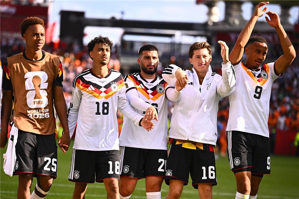 Da waren die VfB-Nationalspieler Leweling, Stiller und Undav (v.r.) noch bei der WM. Tom Weller/dpa