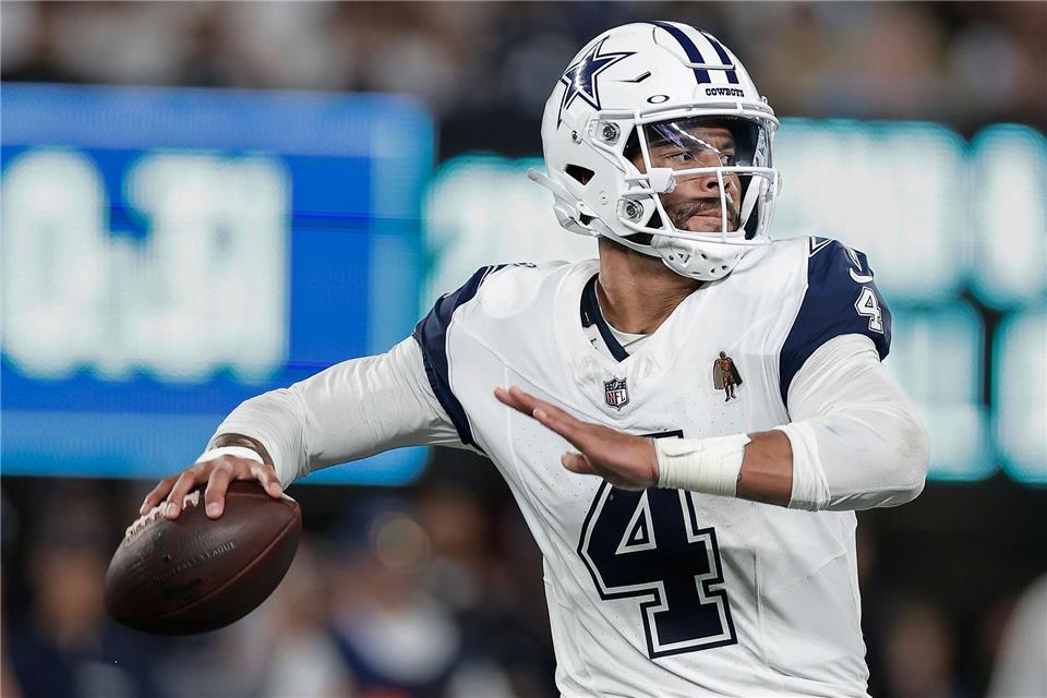 Dak Prescott warf gegen New York zwei Touchdown-Pässe.Adam Hunger/AP/dpa