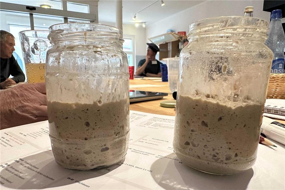 Damit fängt alles an: Erst muss das so genannte Anstellgut - eine Mischung aus  Mehl und Wasser - aufgefrischt werden und sein Volumen verdoppeln, bevor zwölf Stunden später der eigentliche Sauerteig zubereitet werden kann. Katja Sponholz/dpa