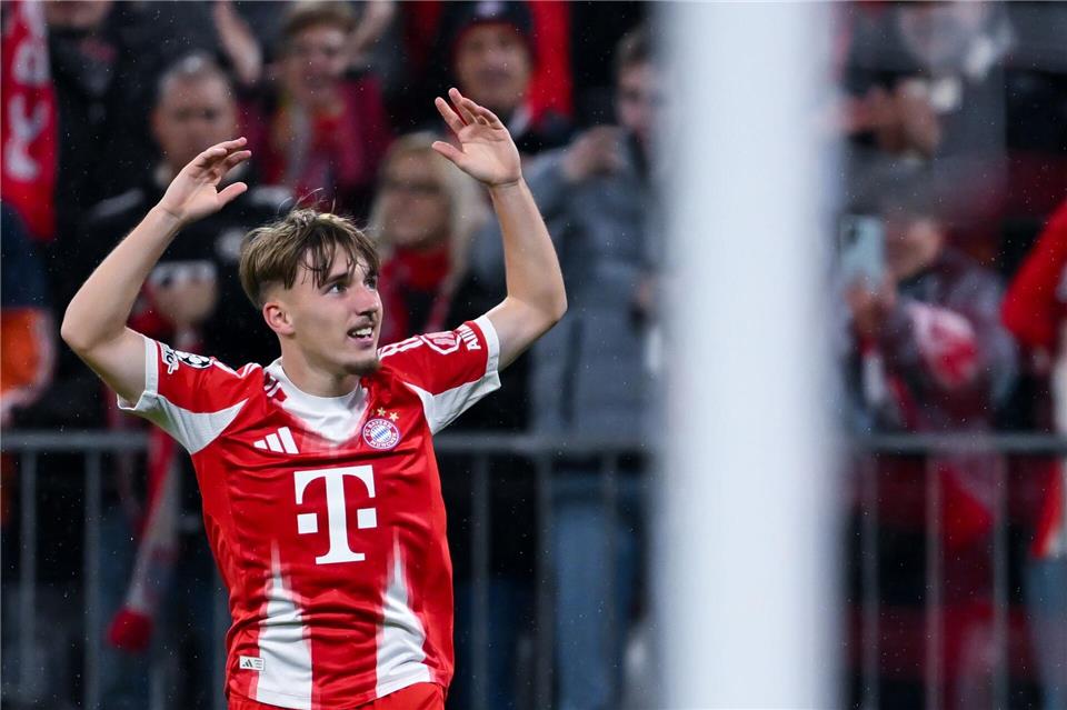 Kompany-Ratschlag an Teenie Karl - und an Nagelsmann?  Darf er wieder spielen - und jubeln? Bayern-Talent Lennart Karl.Sven Hoppe/dpa