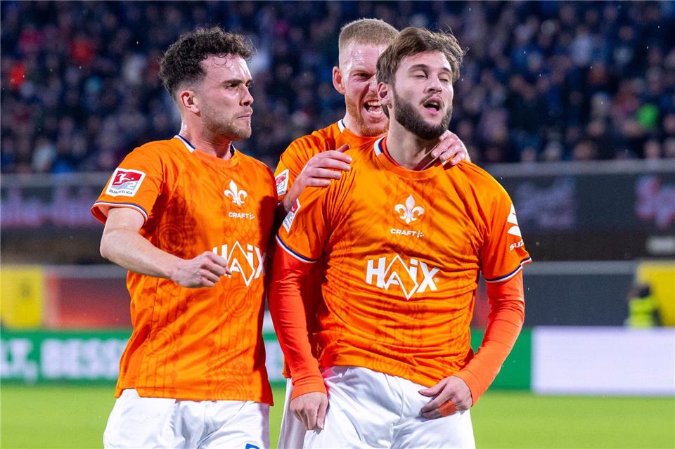 Darmstadt freut sich über eine starke erste Saisonhälfte.David Inderlied/dpa