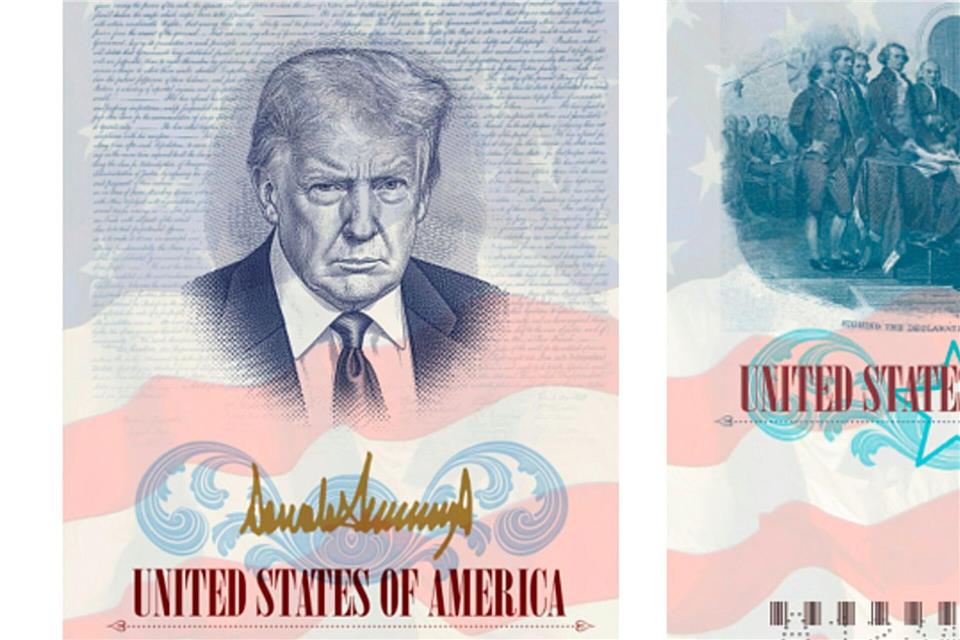 Das Abbild des US-Präsidenten wird bald auf der Innenseite einer Sonderausgabe amerikanischer Reisepässe zu sehen sein.Uncredited/State Department/AP/dpa